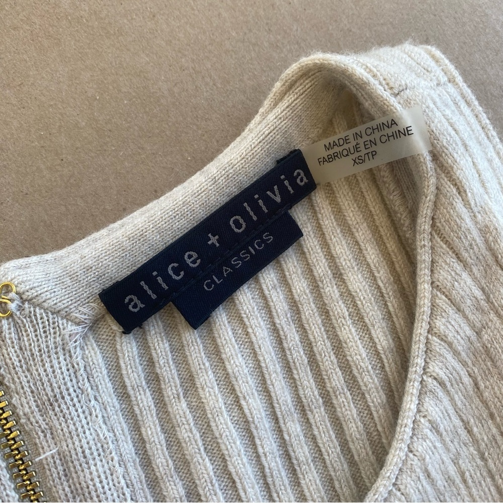 Alice + Olivia Cream Midi Dress with Gold Accents - Picture 6 of 16